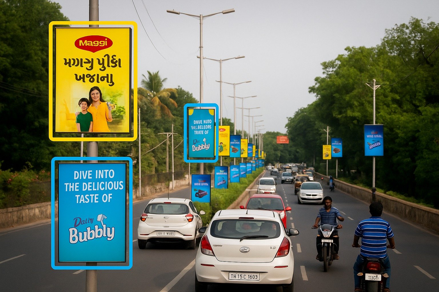Pole Kiosk Advertising towards Anand Vihar - Delhi