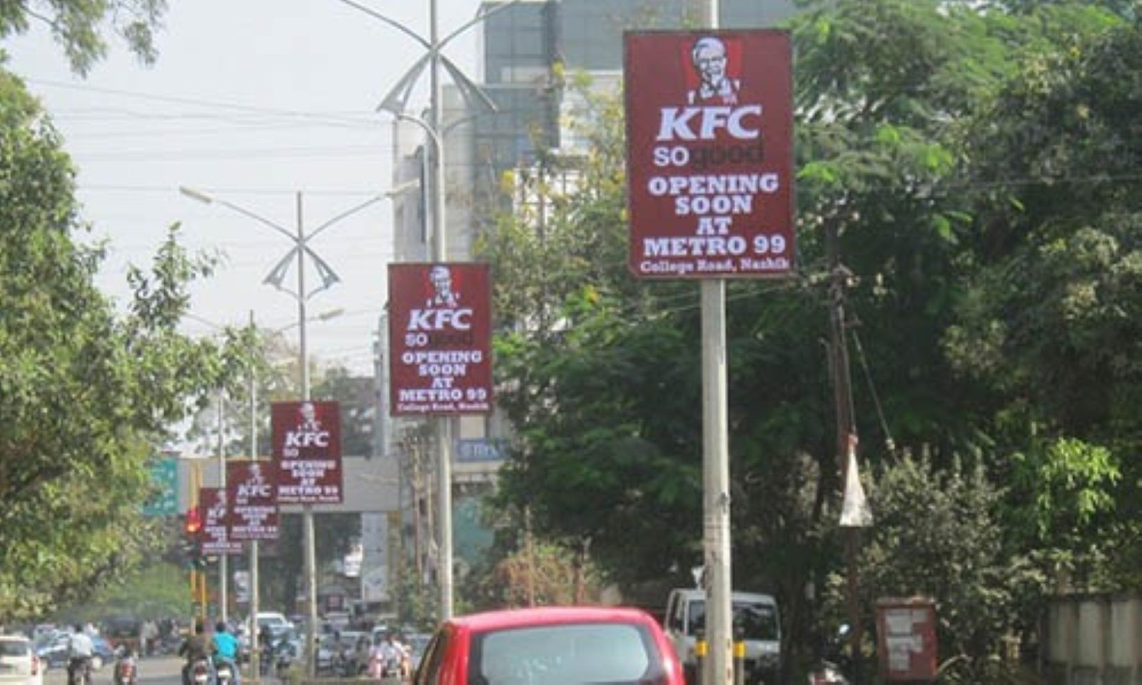 Pole kiosk advertising in Mathura Road Faridabad haryana - Haryana