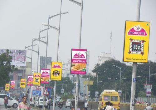 Pole kiosk advertising in Karol Bagh, Delhi - Delhi