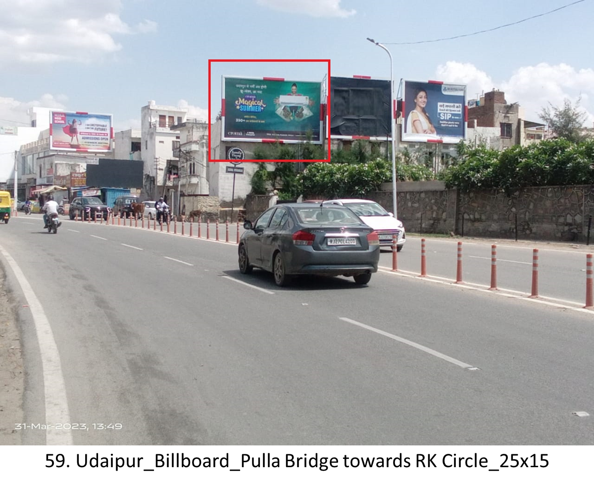 Hoarding Advertising in Udaipur Pulla Bridge, Rajasthan - Rajasthan