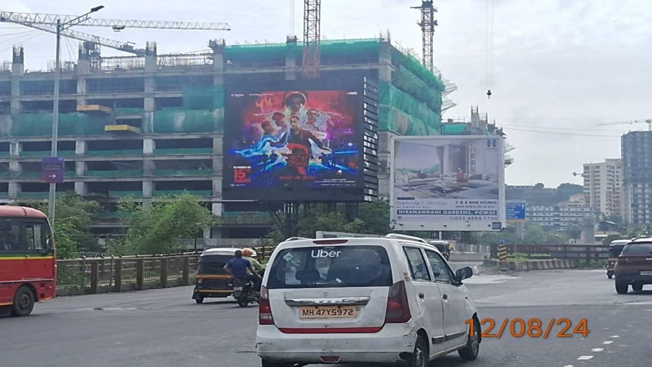 Hoarding advertising in Kanjurmarg Flyover, Mumbai - Mumbai