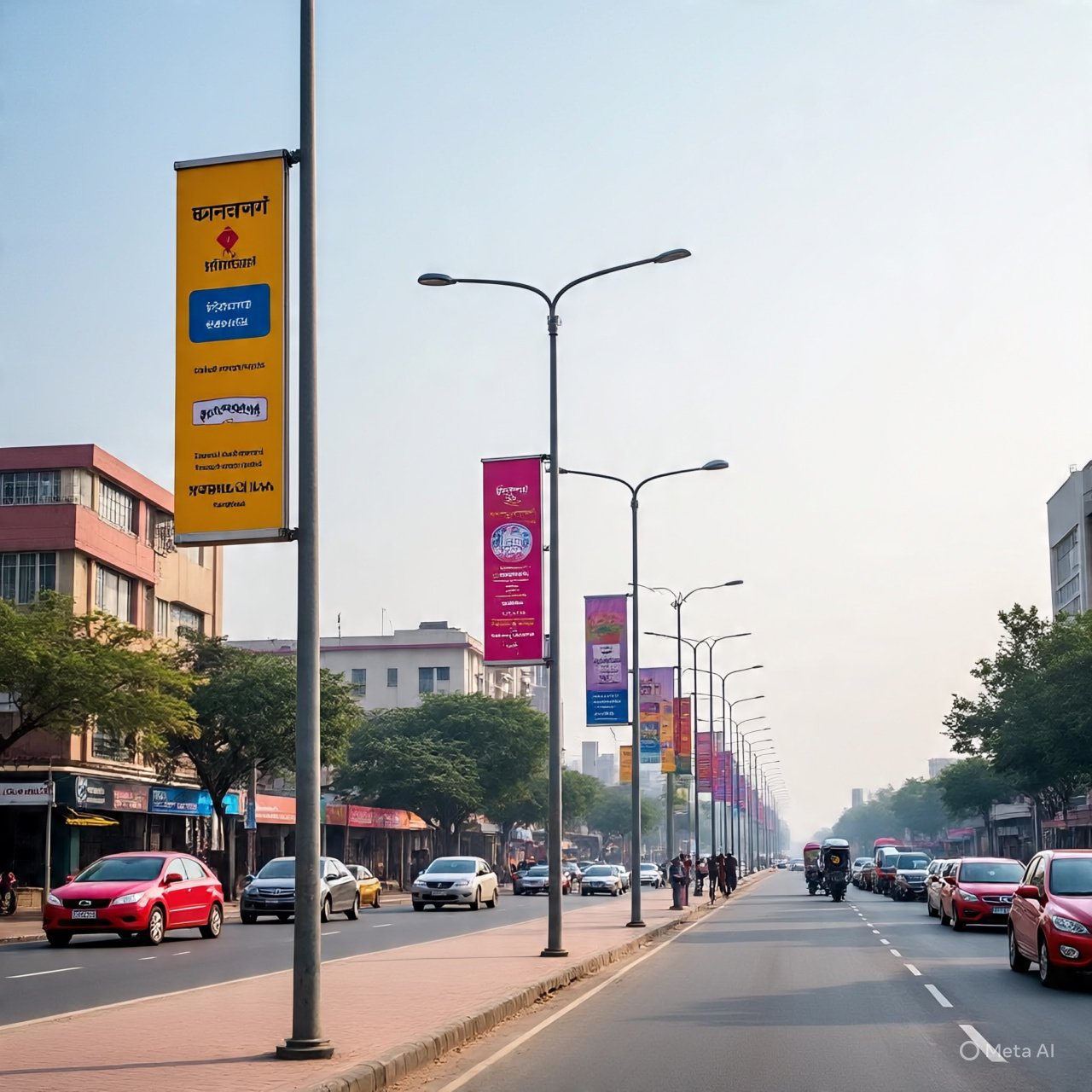 Pole Kiosk Advertising on Airport Road near Debari Circle - Rajasthan