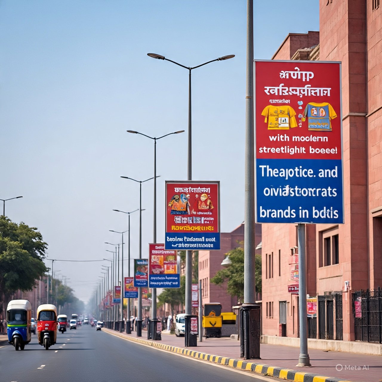 Pole kiosk advertising in Hiran Magri rajasthan - Rajasthan