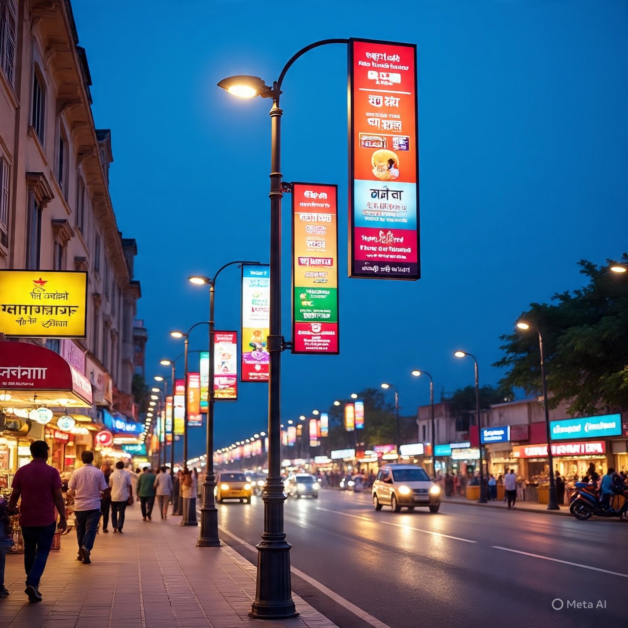 Pole kiosk advertising in Raja Park near Gaurav Tower, Rajasthan - Rajasthan