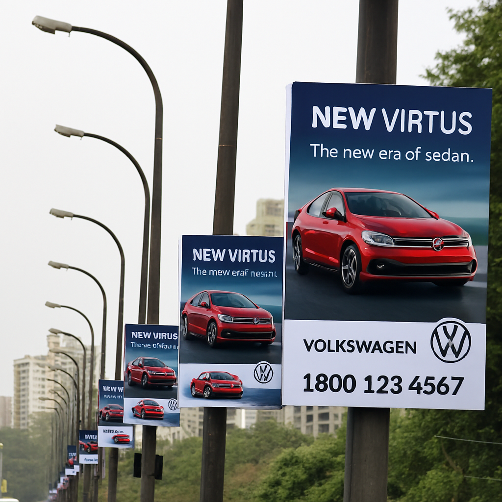 Pole kiosk advertising in Dubagga Road Lucknow - Lucknow