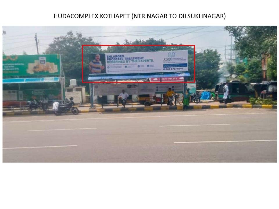 Bus shelter advertising in Hudacomplex kothapet hyderabad - Hyderabad
