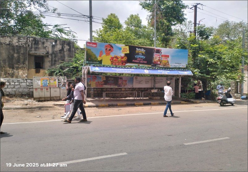 Bus shelter branding in namapally mj road Hyderabad - Hyderabad