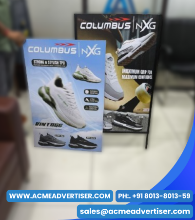 Double sided slider stand advertising with replaceable sunboard graphics