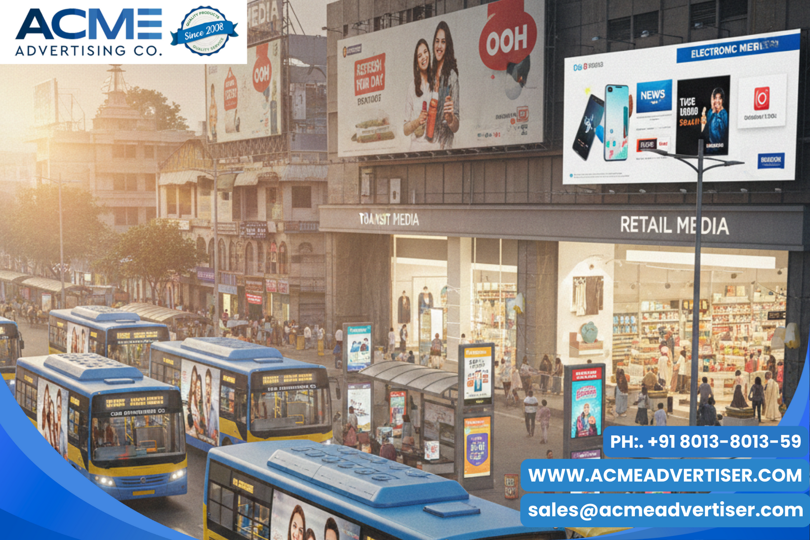 electric bus branding in hyderabad with Acme advertising co.
