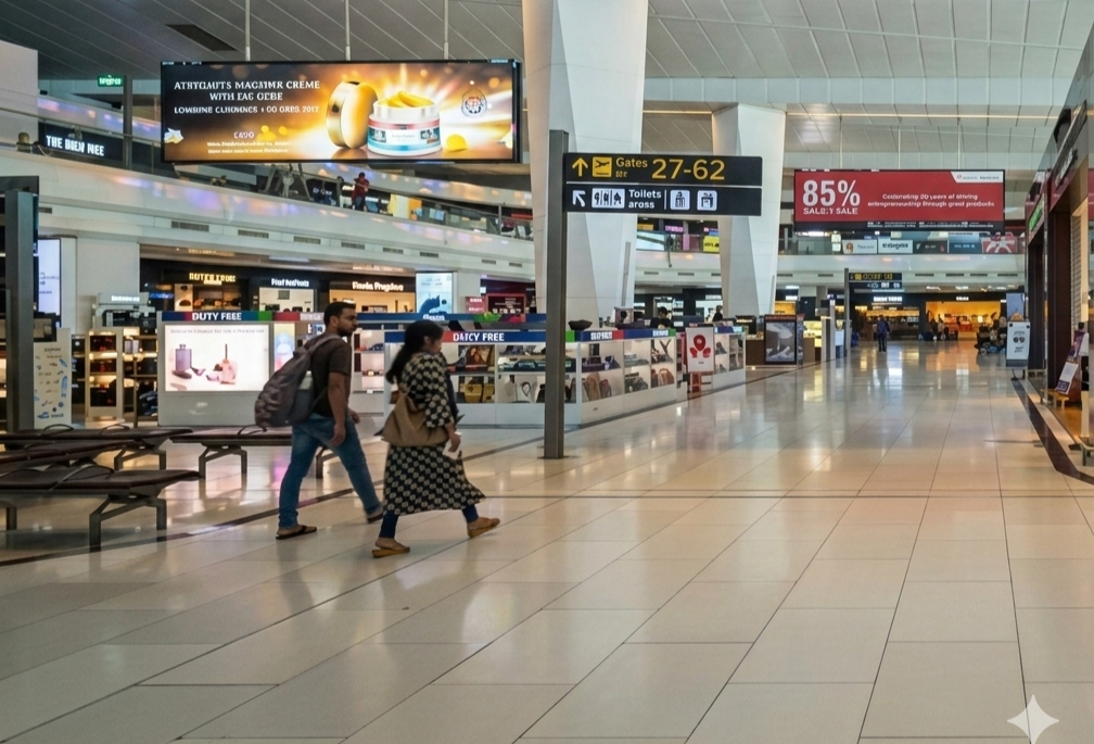 Strategic Airport Advertising with Acme Advertising Co. boosts brand awareness through high dwell-time zones like lounges, security checks, boarding gates.
