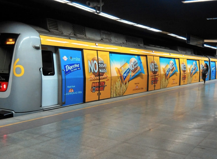 Metro Exterior Panel Advertising in Gurudev Chauraha Metro Station, Uttar Pradesh - 