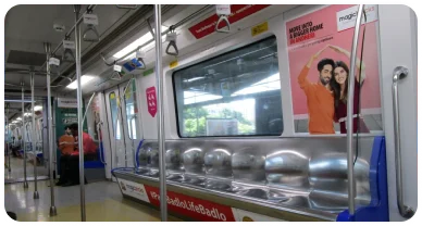 Metro Interior Panel Advertising in Sikandra Metro Station, UP - 