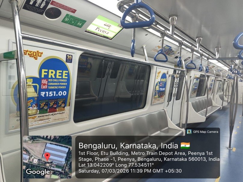 Metro inside coach advertising in Peenya, Bengaluru,Karnataka - 