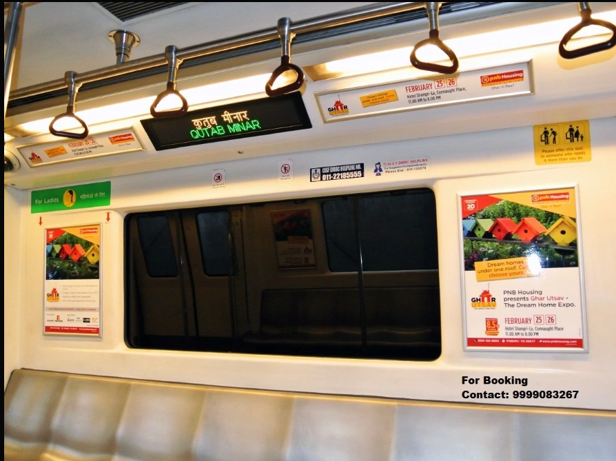 Metro Interior Frame Advertising in Basai Metro Station, UP - 
