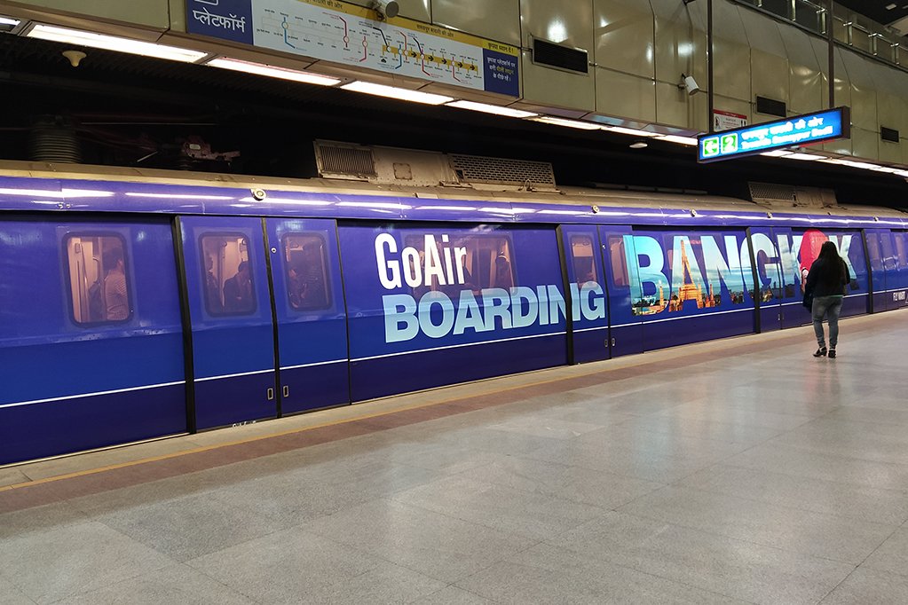 Metro Train Wrap Advertising In Ashram, Delhi - 