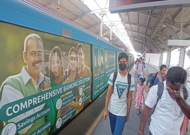 Metro train wrap advertising in Yousufguda, Hyderabad - 