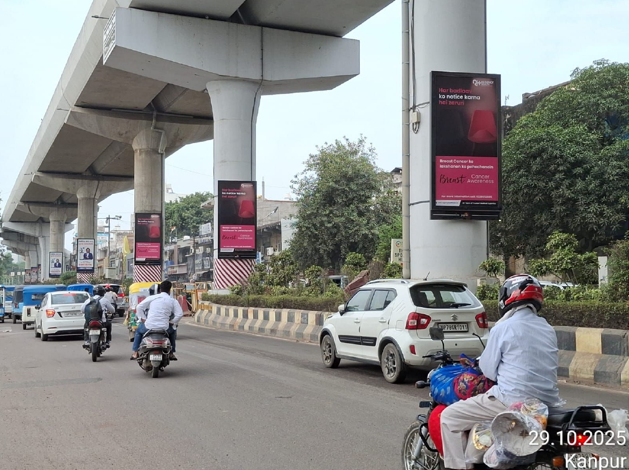 Metro pole kiosk advertising in Kanpur ACME Advertising roadside metro pole display panel