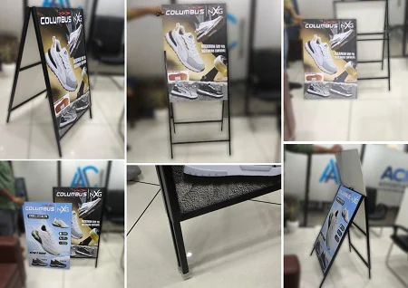 Slider Stand Company Double sided slider stand used for retail branding and promotional displays